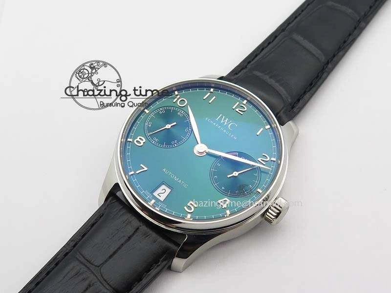 Portuguese Real PR IW500708 ZF 1:1 Best Edition Green Dial On Black Leather Strap A52010 V4