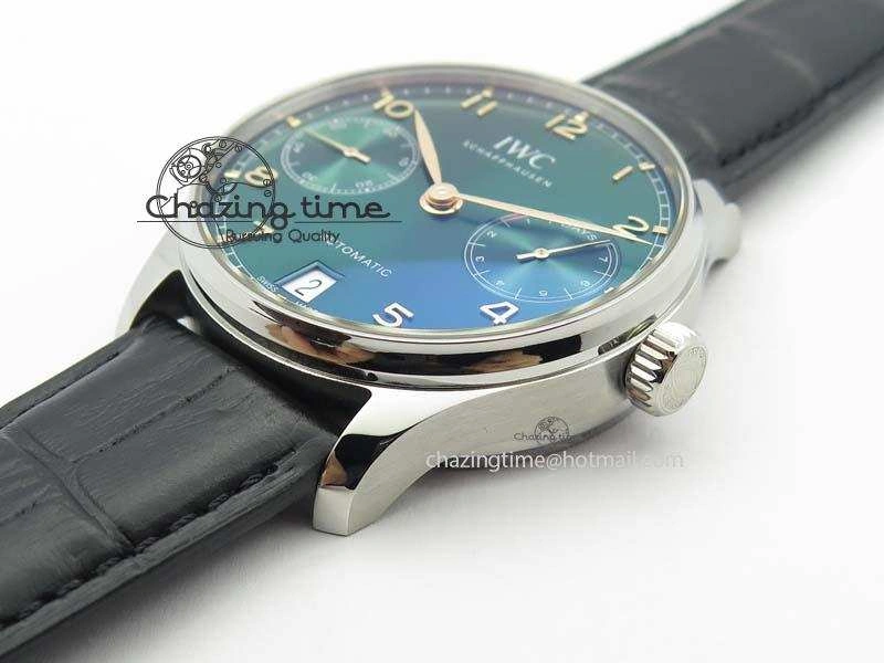 Portuguese Real PR IW500708 ZF 1:1 Best Edition Green Dial On Black Leather Strap A52010 V4
