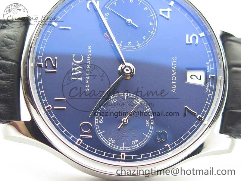 Portuguese Real PR IW500710 ZF 1:1 Best Edition Blue Dial On Black Leather Strap A52010 V4