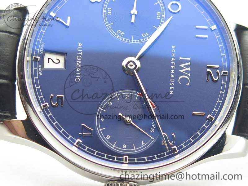Portuguese Real PR IW500710 ZF 1:1 Best Edition Blue Dial On Black Leather Strap A52010 V4