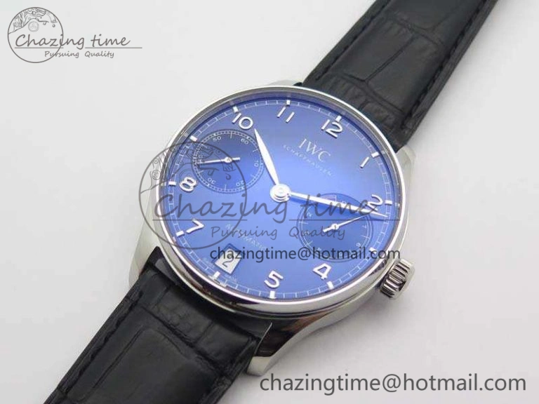 Portuguese Real PR IW500710 ZF 1:1 Best Edition Blue Dial On Black Leather Strap A52010 V4