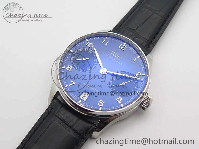 Portuguese Real PR IW500710 ZF 1:1 Best Edition Blue Dial On Black Leather Strap A52010 V4