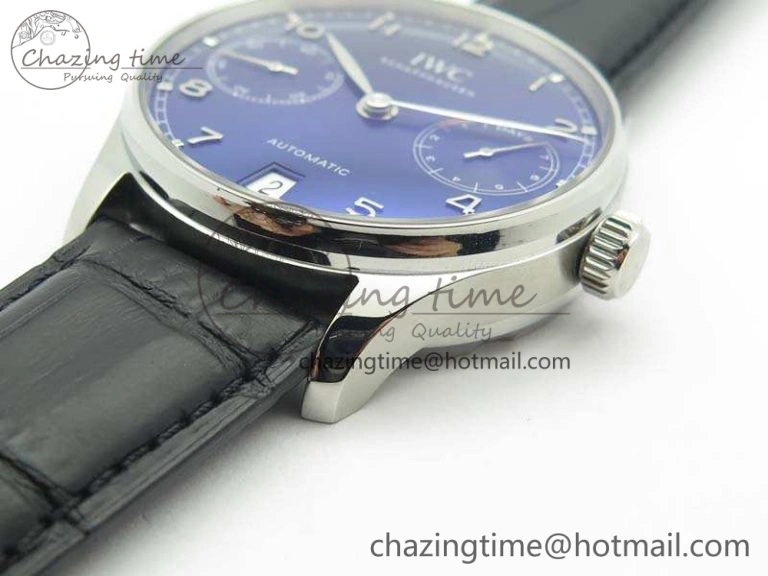 Portuguese Real PR IW500710 ZF 1:1 Best Edition Blue Dial On Black Leather Strap A52010 V4
