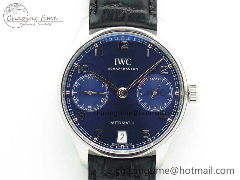 Portuguese Real PR IW500710 ZF 1:1 Best Edition Blue Dial On Black Leather Strap A52010 V4