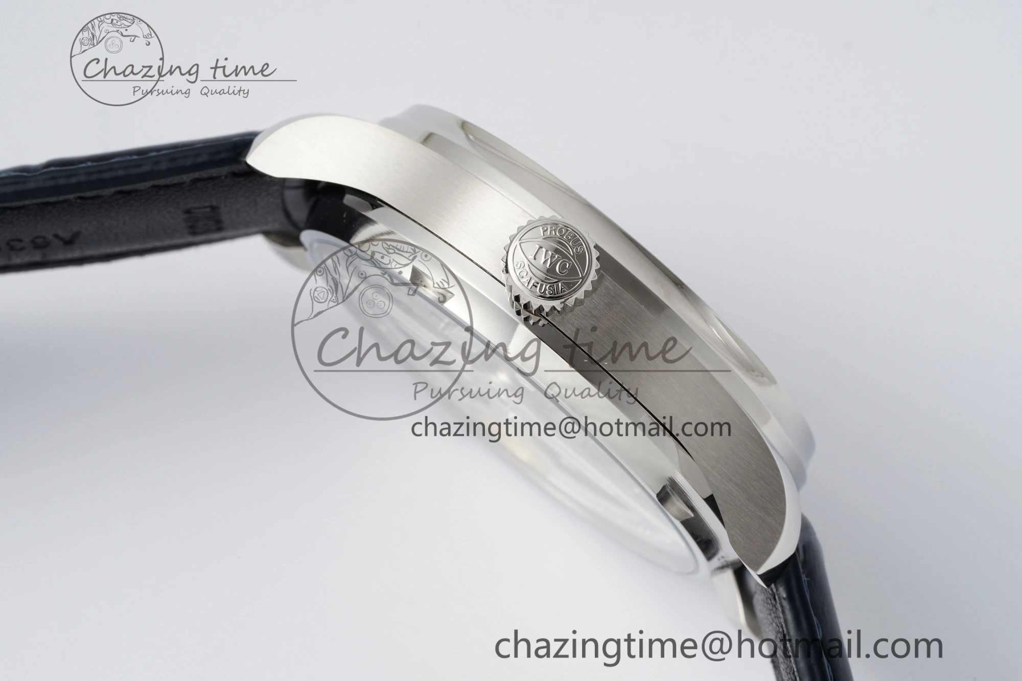 Portuguese Real PR IW500715 SS AZF 1:1 Best Edition White Blue Dial on Blue Leather Strap A52010