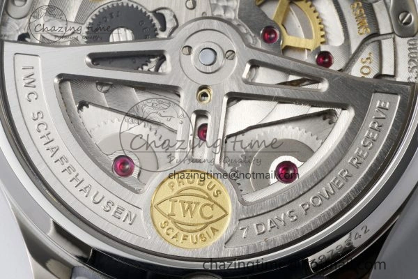 Portuguese Real PR IW500715 SS AZF 1:1 Best Edition White Blue Dial on Blue Leather Strap A52010