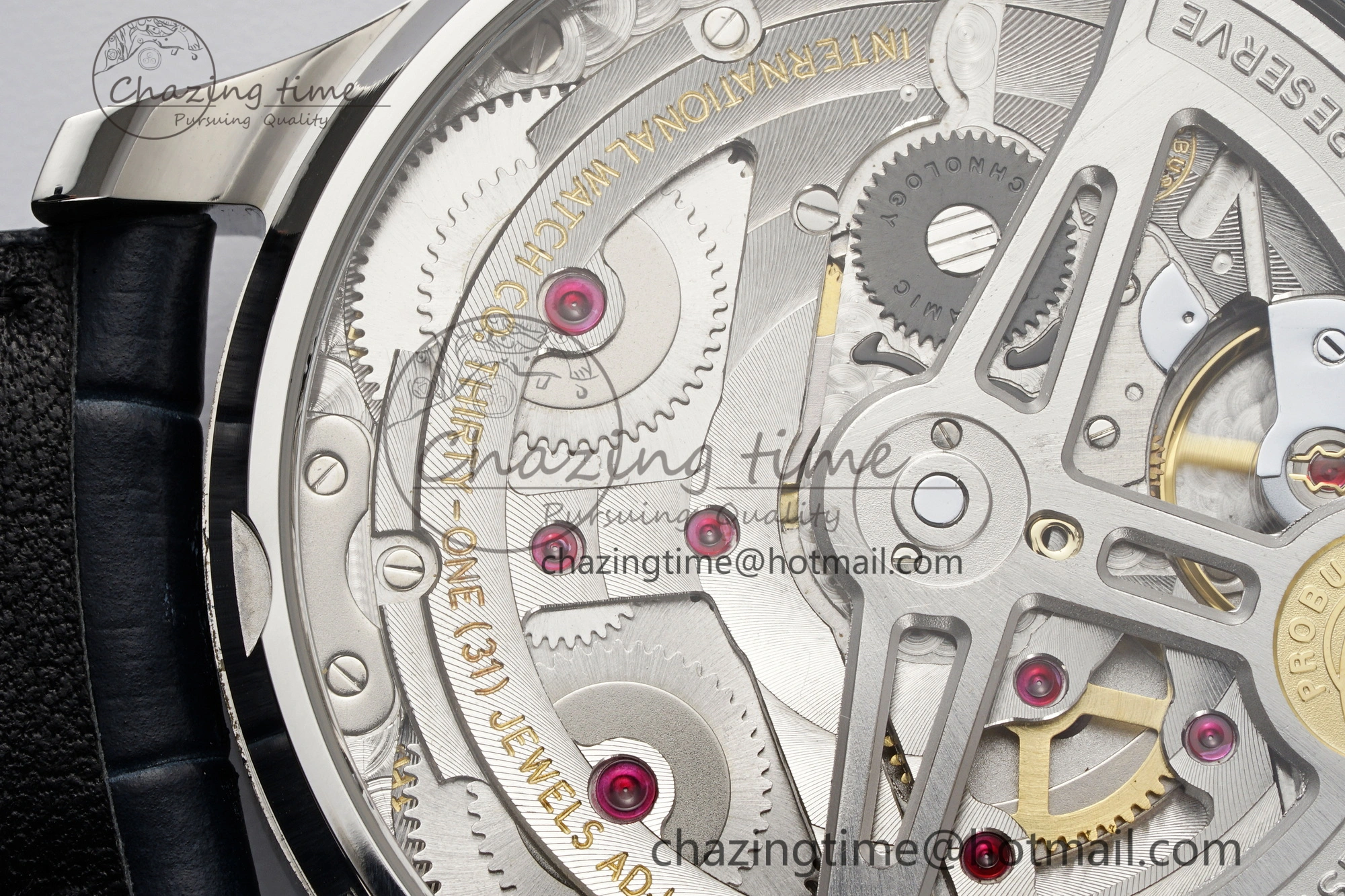 Portuguese Real PR IW500715 SS AZF 1:1 Best Edition White Blue Dial on Blue Leather Strap A52010