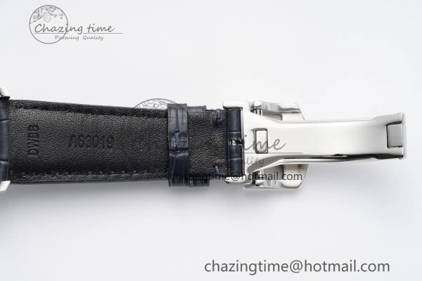 Portuguese Real PR IW500715 SS AZF 1:1 Best Edition White Blue Dial on Blue Leather Strap A52010