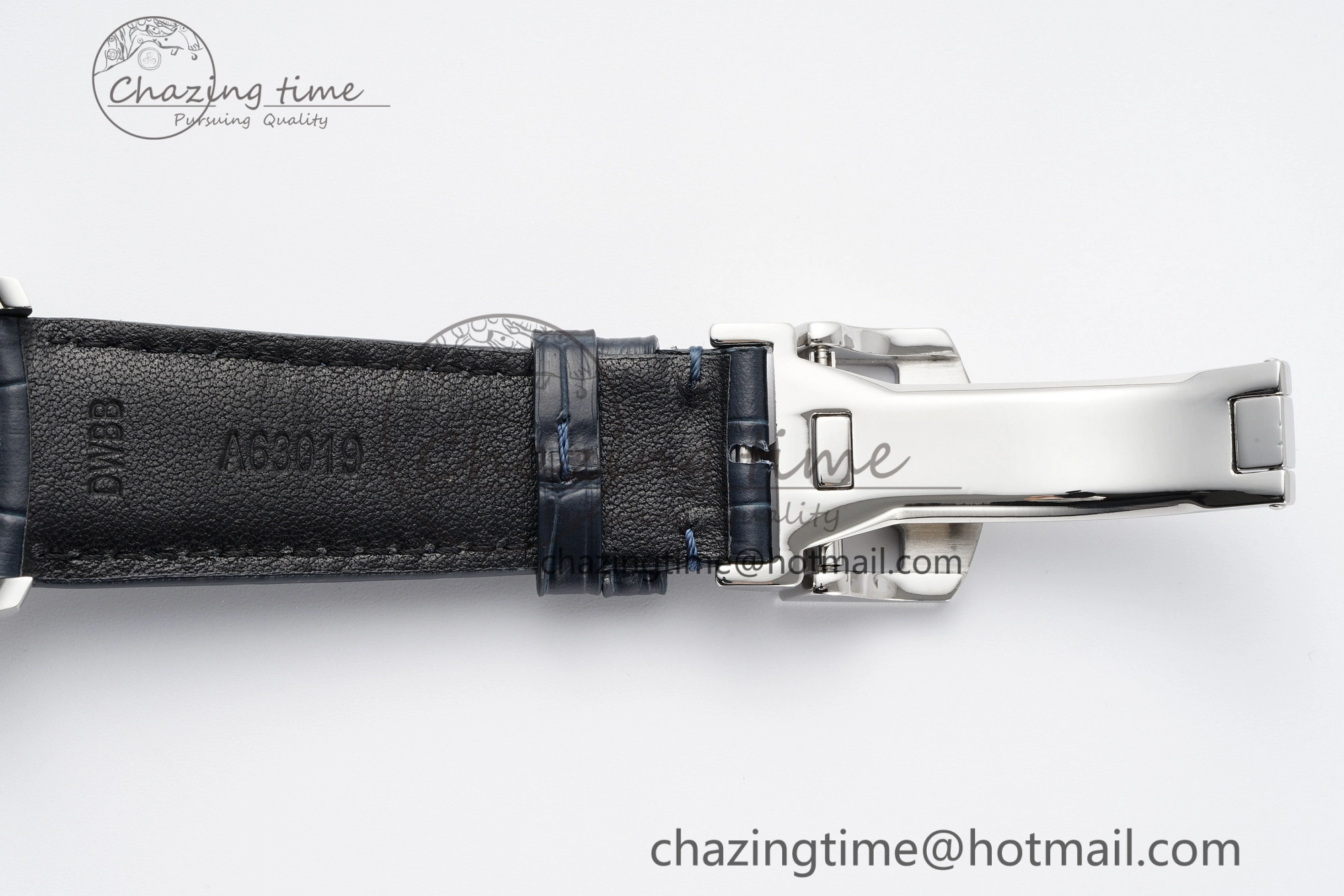Portuguese Real PR IW500715 SS AZF 1:1 Best Edition White Blue Dial on Blue Leather Strap A52010