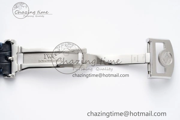 Portuguese Real PR IW500715 SS AZF 1:1 Best Edition White Blue Dial on Blue Leather Strap A52010