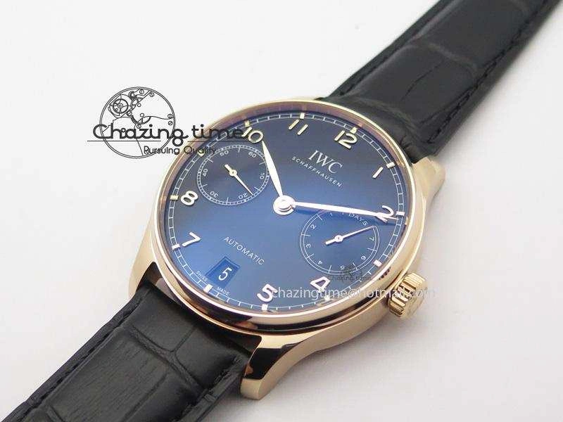 Portuguese Real PR RG IW5007 ZF 1:1 Best Edition Black Dial On Black Leather Strap A52010 V3