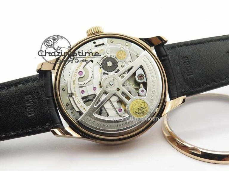 Portuguese Real PR RG IW5007 ZF 1:1 Best Edition Black Dial On Black Leather Strap A52010 V3