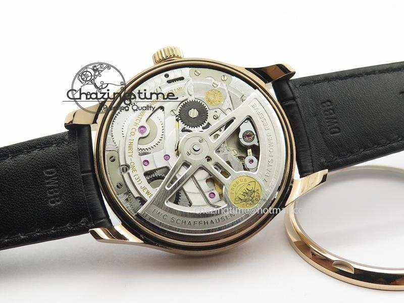 Portuguese Real PR RG IW5007 ZF 1:1 Best Edition Black Dial On Black Leather Strap A52010 V3