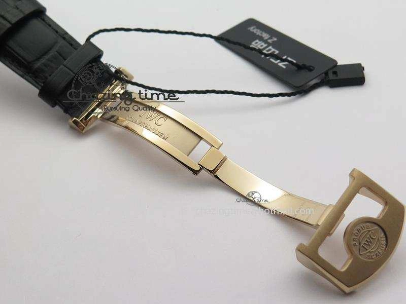 Portuguese Real PR RG IW5007 ZF 1:1 Best Edition Black Dial On Black Leather Strap A52010 V3