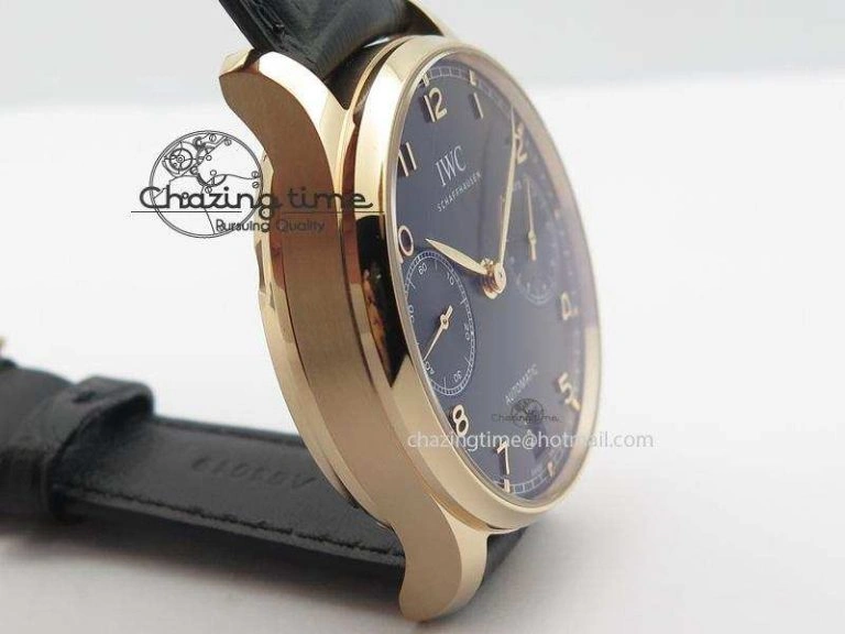 Portuguese Real PR RG IW5007 ZF 1:1 Best Edition Black Dial On Black Leather Strap A52010 V3