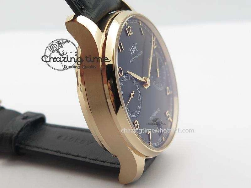 Portuguese Real PR RG IW5007 ZF 1:1 Best Edition Black Dial On Black Leather Strap A52010 V3