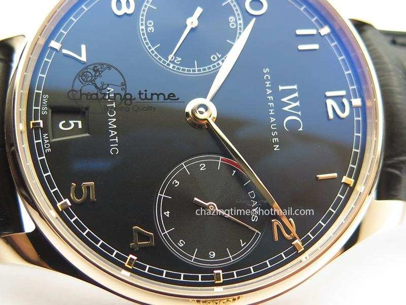 Portuguese Real PR RG IW5007 ZF 1:1 Best Edition Black Dial On Black Leather Strap A52010 V3