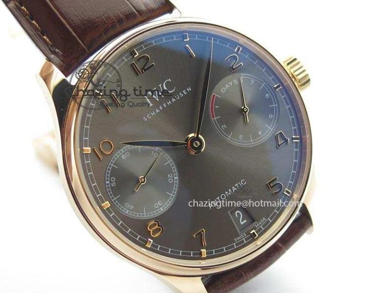 Portuguese Real PR RG IW500702 ZF 1:1 Best Edition On Brown Leather Strap A52010 V3