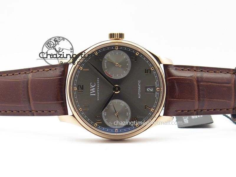 Portuguese Real PR RG IW500702 ZF 1:1 Best Edition On Brown Leather Strap A52010 V3