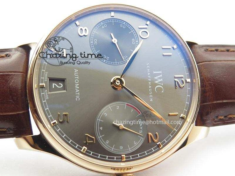 Portuguese Real PR RG IW500702 ZF 1:1 Best Edition On Brown Leather Strap A52010 V3