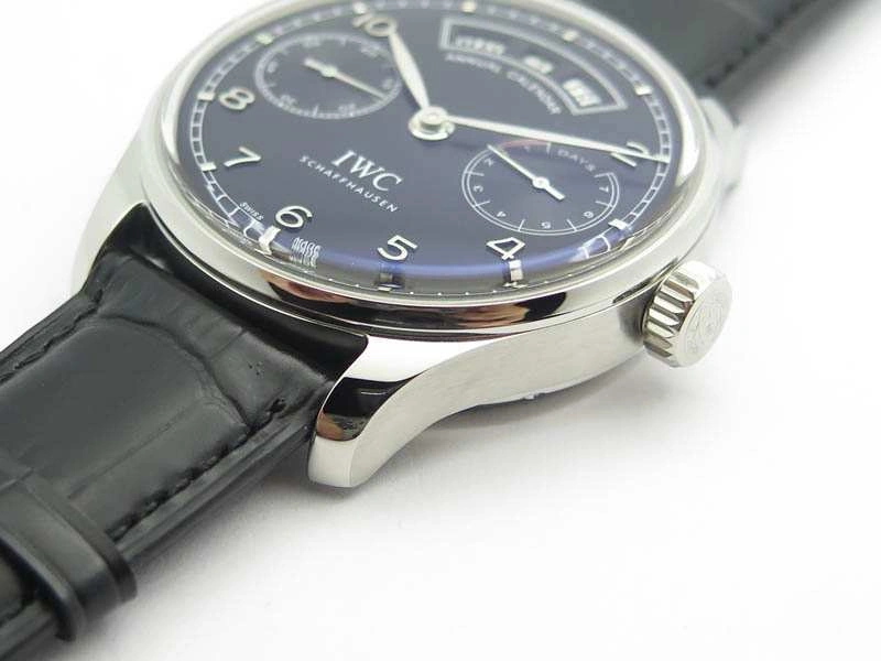 Portuguese Real PR Real Annual Calendar IW5035 YLF 1:1 Best Edition Black Dial On Leather Strap A52850