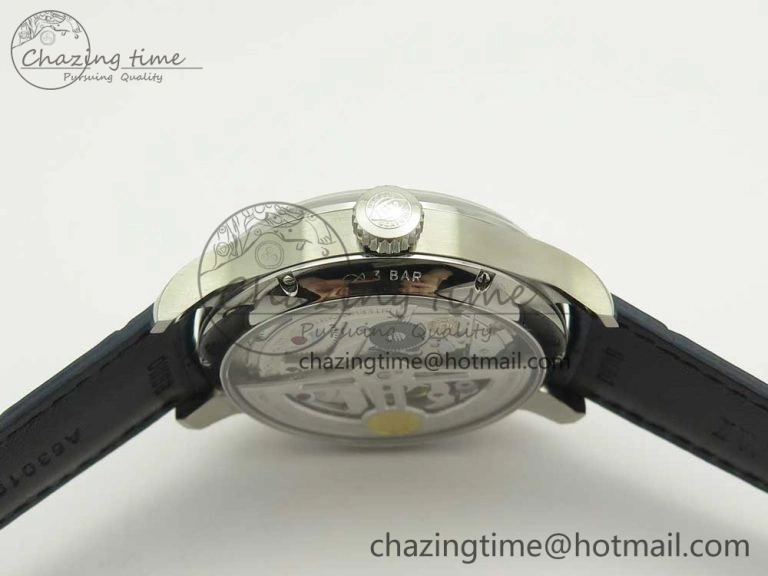Portuguese Real PR Real Annual Calendar IW5035 ZF 1:1 Best Edition White Dial Blue Markers on Blue Leather Strap A52850