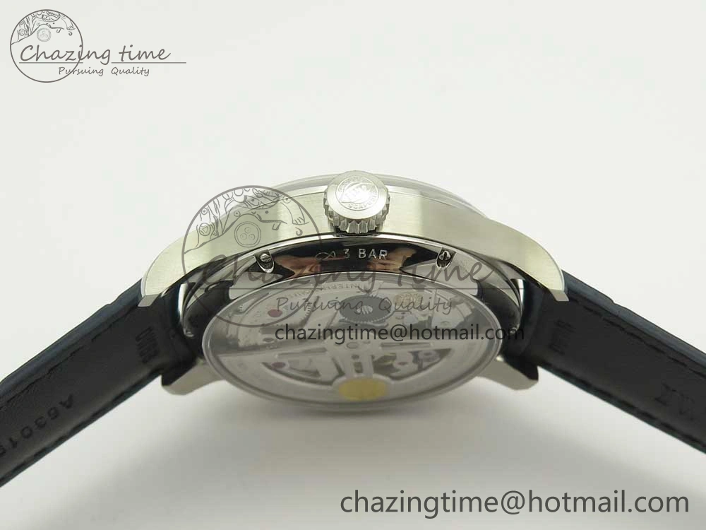 Portuguese Real PR Real Annual Calendar IW5035 ZF 1:1 Best Edition White Dial Blue Markers on Blue Leather Strap A52850