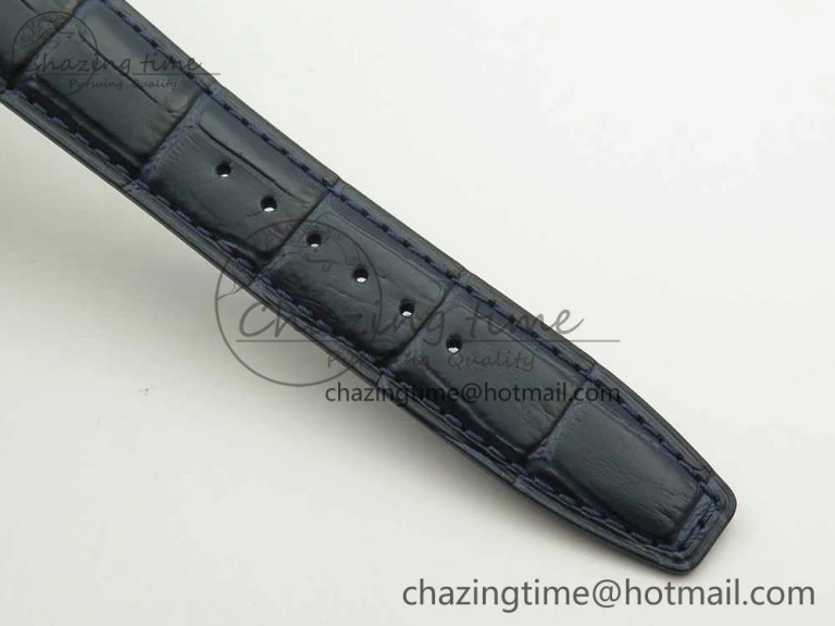 Portuguese Real PR Real Annual Calendar IW5035 ZF 1:1 Best Edition White Dial Blue Markers on Blue Leather Strap A52850