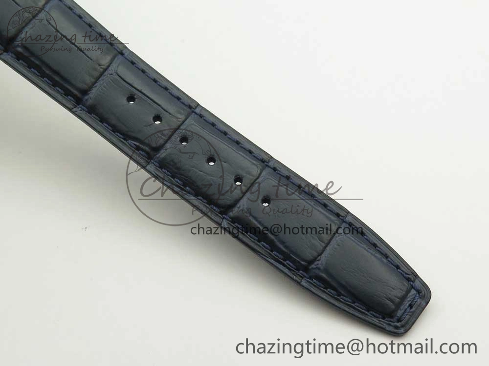 Portuguese Real PR Real Annual Calendar IW5035 ZF 1:1 Best Edition White Dial Blue Markers on Blue Leather Strap A52850