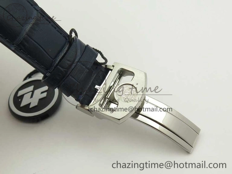 Portuguese Real PR Real Annual Calendar IW5035 ZF 1:1 Best Edition White Dial Blue Markers on Blue Leather Strap A52850