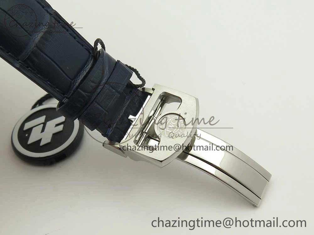 Portuguese Real PR Real Annual Calendar IW5035 ZF 1:1 Best Edition White Dial Blue Markers on Blue Leather Strap A52850