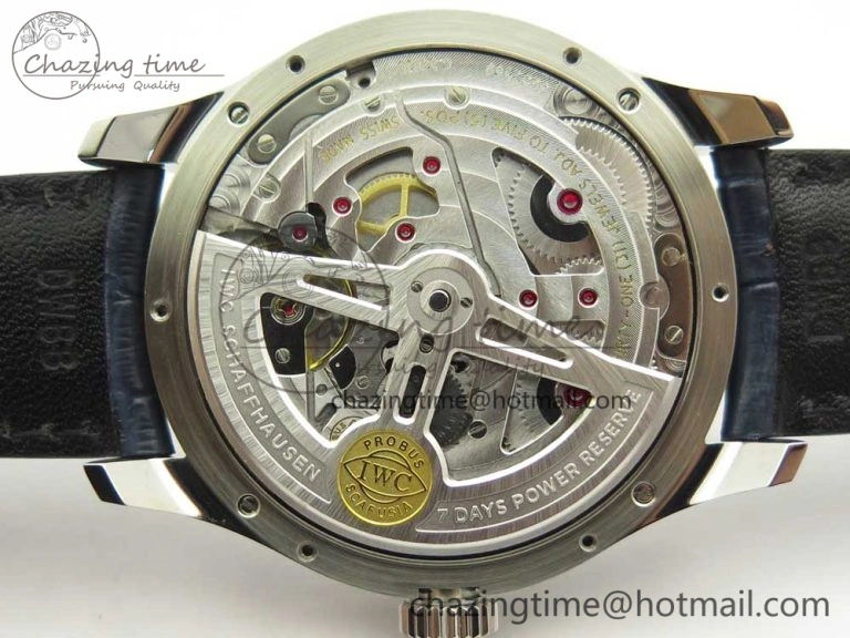Portuguese Real PR Real Annual Calendar IW5035 ZF 1:1 Best Edition White Dial Blue Markers on Blue Leather Strap A52850