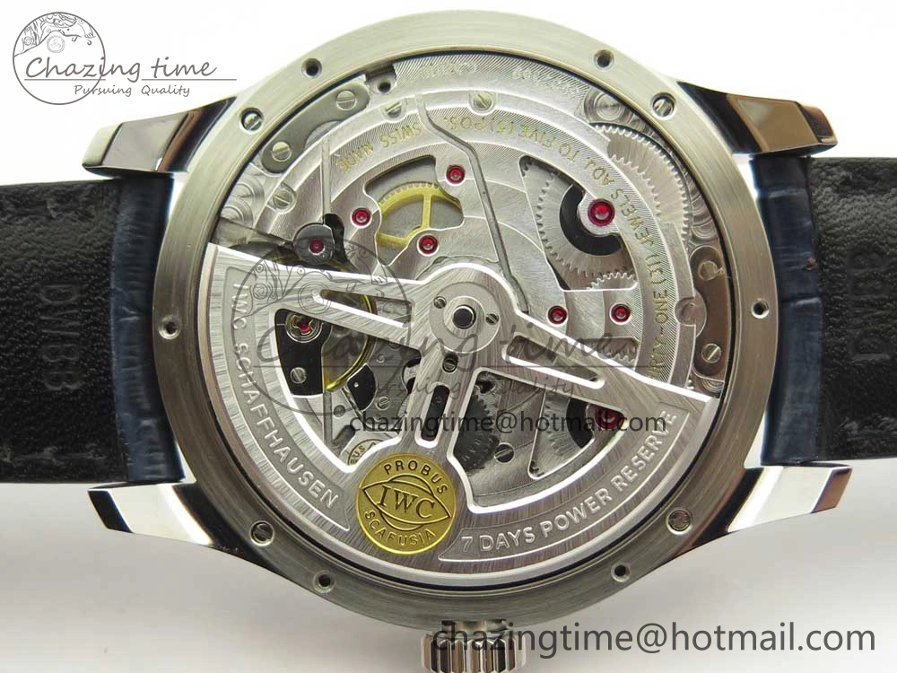 Portuguese Real PR Real Annual Calendar IW5035 ZF 1:1 Best Edition White Dial Blue Markers on Blue Leather Strap A52850