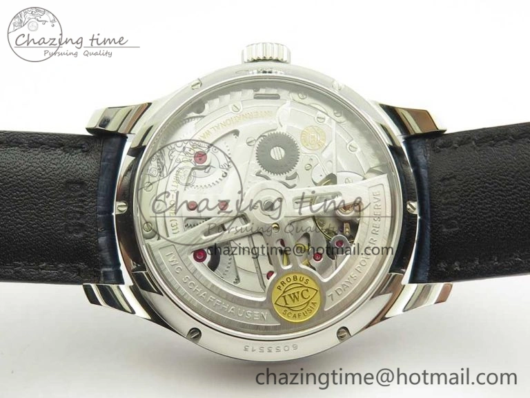 Portuguese Real PR Real Annual Calendar IW5035 ZF 1:1 Best Edition White Dial Blue Markers on Blue Leather Strap A52850