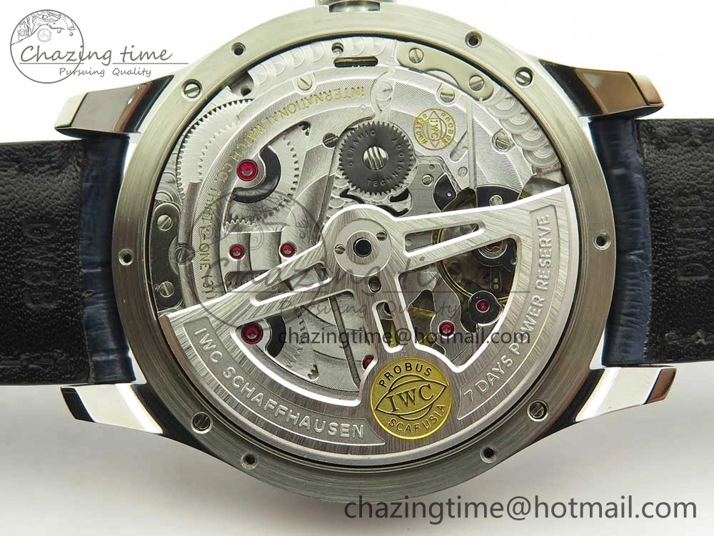 Portuguese Real PR Real Annual Calendar IW5035 ZF 1:1 Best Edition White Dial Blue Markers on Blue Leather Strap A52850
