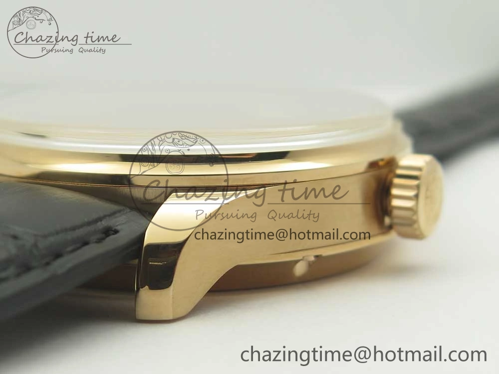 Portuguese Real PR Real Annual Calendar IW503501 RG ZF 1:1 Best Edition White Dial on Black Leather Strap A52850