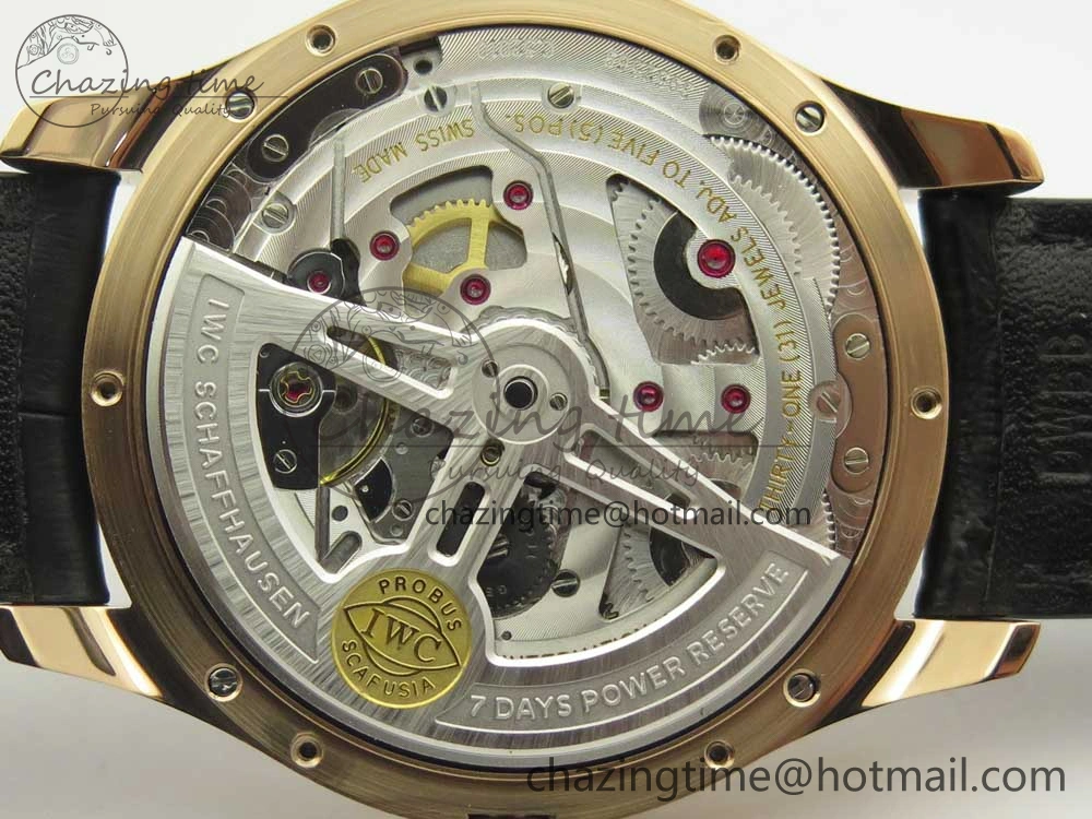 Portuguese Real PR Real Annual Calendar IW503501 RG ZF 1:1 Best Edition White Dial on Black Leather Strap A52850