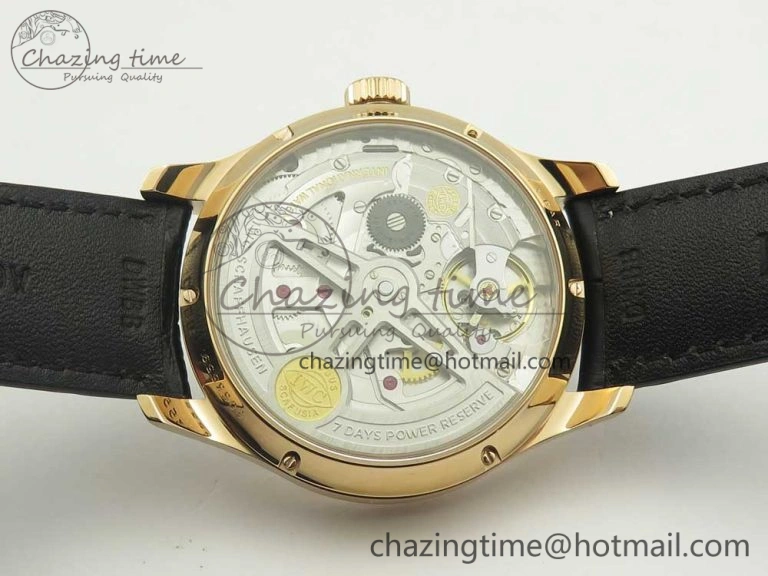 Portuguese Real PR Real Annual Calendar IW503501 RG ZF 1:1 Best Edition White Dial on Black Leather Strap A52850