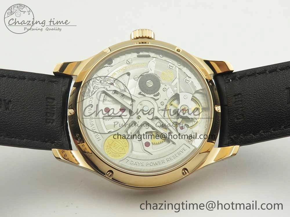 Portuguese Real PR Real Annual Calendar IW503501 RG ZF 1:1 Best Edition White Dial on Black Leather Strap A52850