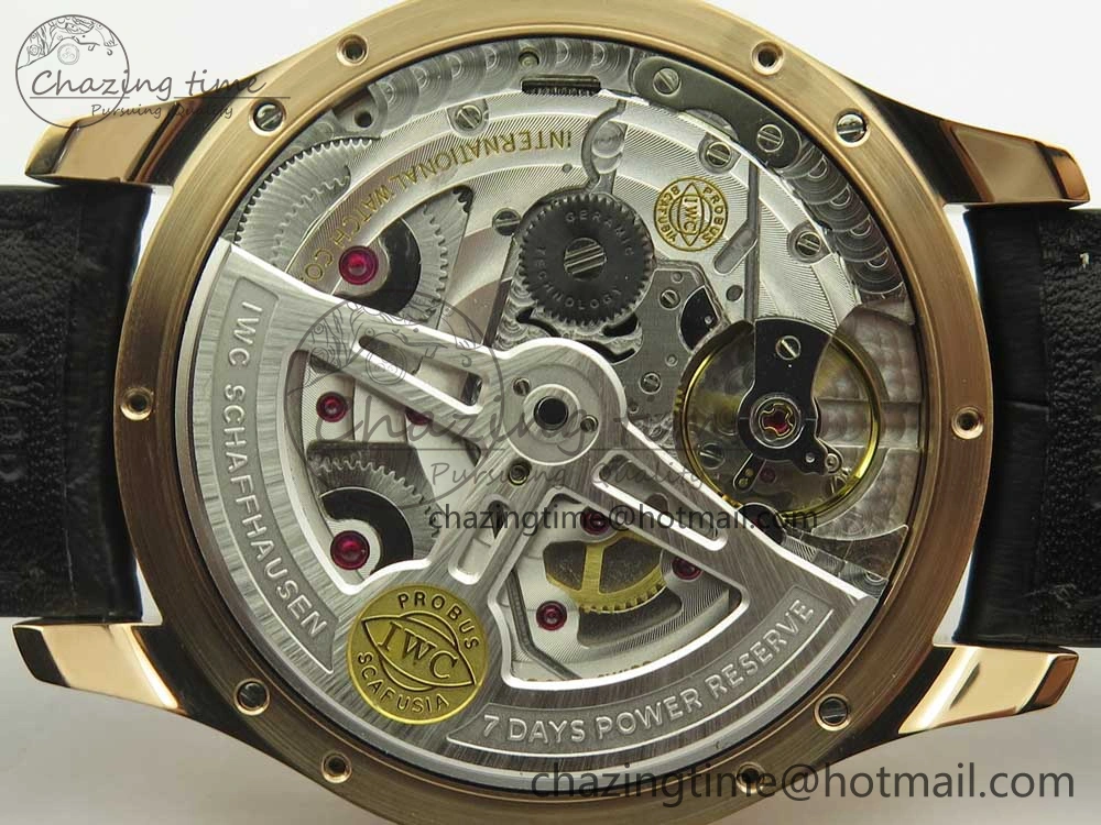 Portuguese Real PR Real Annual Calendar IW503501 RG ZF 1:1 Best Edition White Dial on Black Leather Strap A52850
