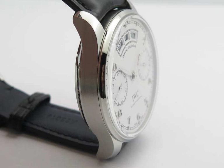 Portuguese Real PR Real Annual Calendar IW503501 YLF 1:1 Best Edition White Dial On Leather Strap A52850