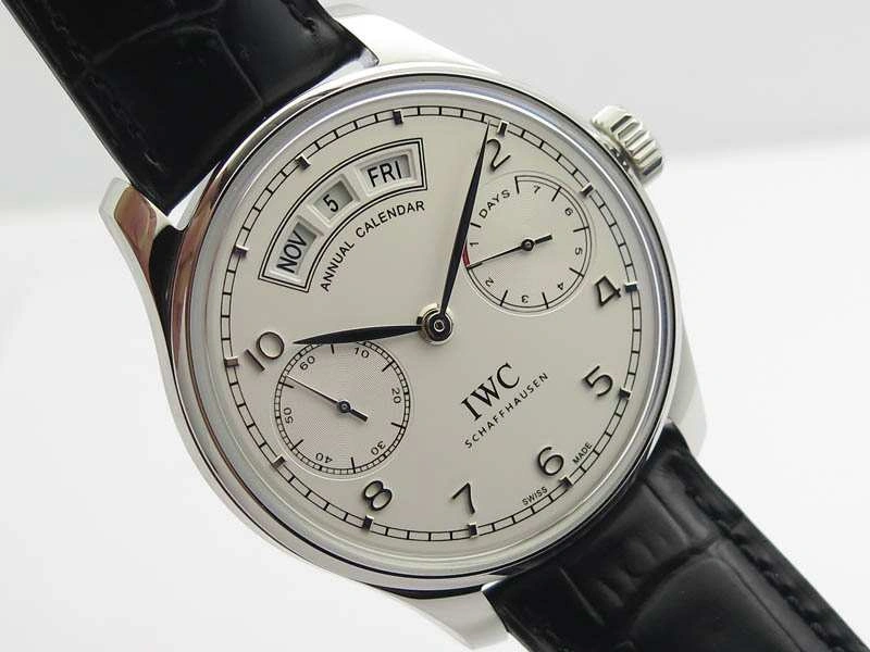 Portuguese Real PR Real Annual Calendar IW503501 YLF 1:1 Best Edition White Dial On Leather Strap A52850
