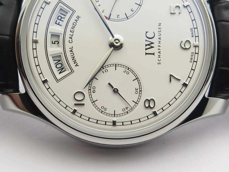 Portuguese Real PR Real Annual Calendar IW503501 YLF 1:1 Best Edition White Dial On Leather Strap A52850