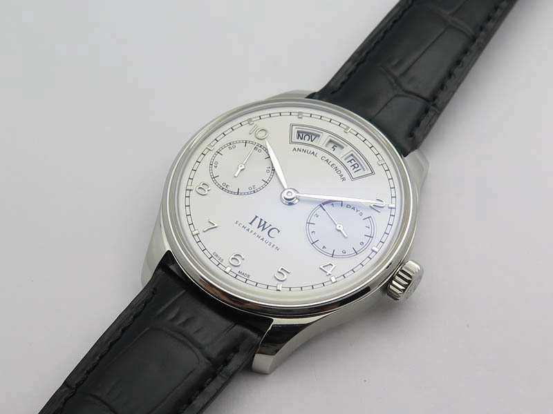 Portuguese Real PR Real Annual Calendar IW503501 YLF 1:1 Best Edition White Dial On Leather Strap A52850