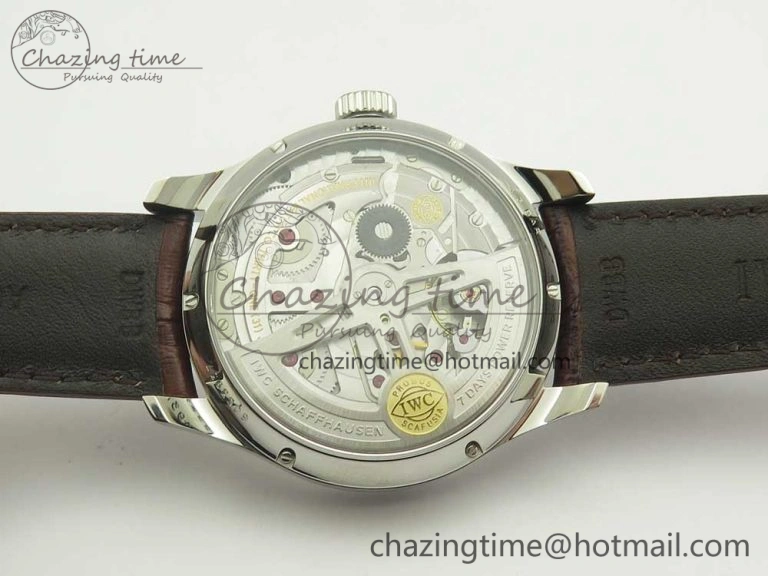 Portuguese Real PR Real Annual Calendar IW503501 ZF 1:1 Best Edition White Dial on Brown Leather Strap A52850