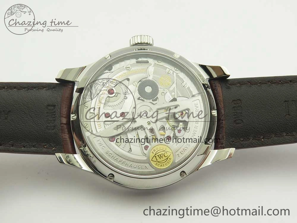Portuguese Real PR Real Annual Calendar IW503501 ZF 1:1 Best Edition White Dial on Brown Leather Strap A52850