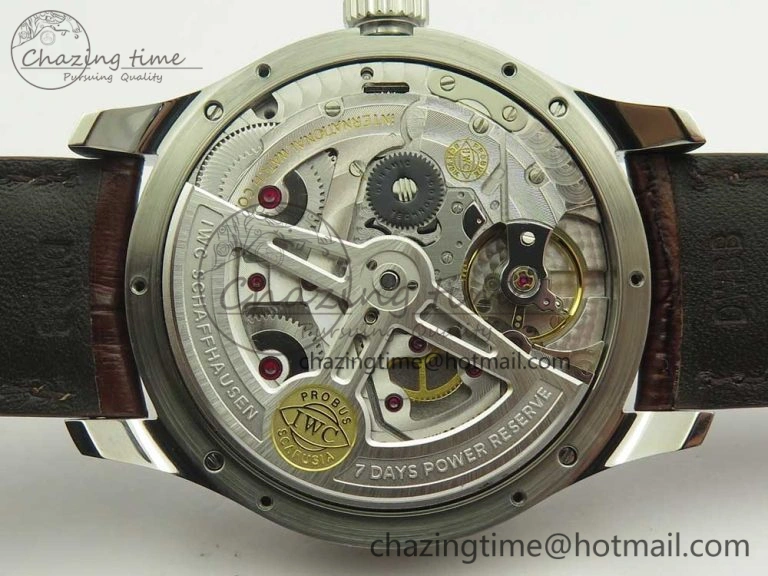 Portuguese Real PR Real Annual Calendar IW503501 ZF 1:1 Best Edition White Dial on Brown Leather Strap A52850