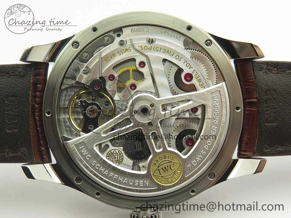 Portuguese Real PR Real Annual Calendar IW503501 ZF 1:1 Best Edition White Dial on Brown Leather Strap A52850