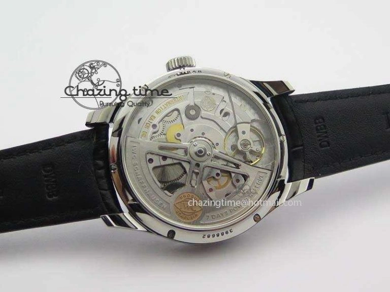 Portuguese Real PR Real Annual Calendar IW503502 YLF 1:1 Best Edition Blue Dial On Leather Strap A52850