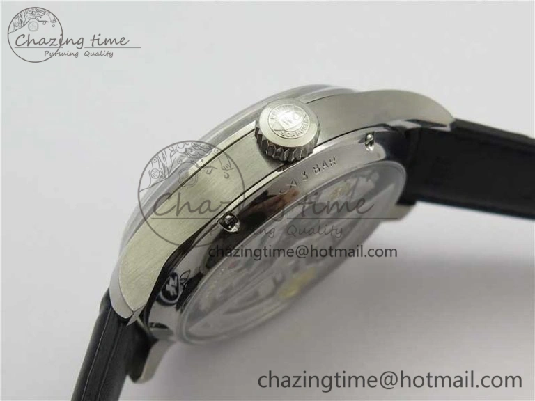 Portuguese Real PR Real Annual Calendar IW503502 ZF 1:1 Best Edition Black Dial Steel Markers on Black Leather Strap A52850